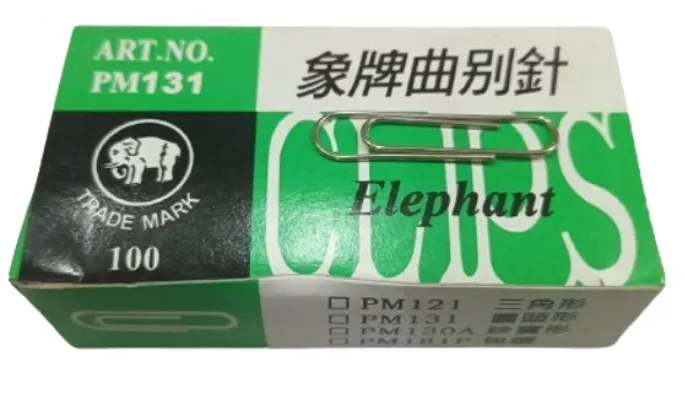 象牌Elephant 131 圓頭型萬字夾 - 100個