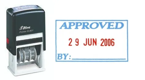 SHINY S-404 "APPROVED" 雙色日期回墨印