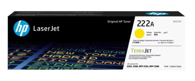 HP 222A 黃色原厂 LaserJet 碳粉匣