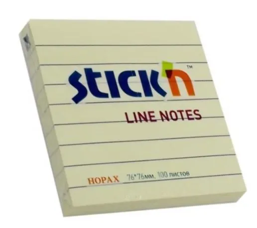 HOPAX STICK'N 21054 3"x3" 黃色单行便條纸