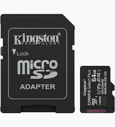 Kingston Canvas Select Plus microSD Memory Card 64GB (with SD Adapter)