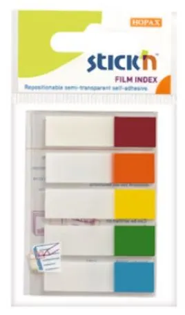 HOPAX STICK'N 21465 5色透明螢光膠質旗仔